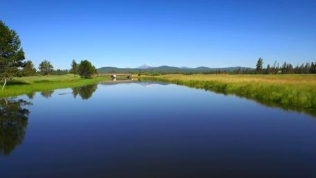 Peaceful Golf Course Reflection in Nature's Embrace wallpaper