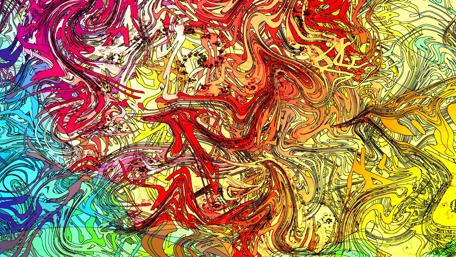Vibrant Abstract Swirls in Colorful Harmony wallpaper