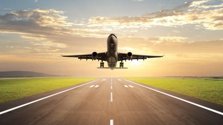 Soaring into the Horizon: 4K Airplane Ascent wallpaper