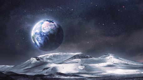 Majestic Earth Floating in Cosmic Splendor wallpaper