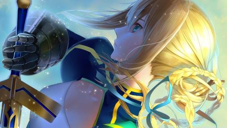 Saber's Resolve under the Moonlight wallpaper