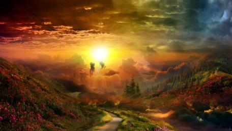 Sunset Pathway to a Dreamland wallpaper