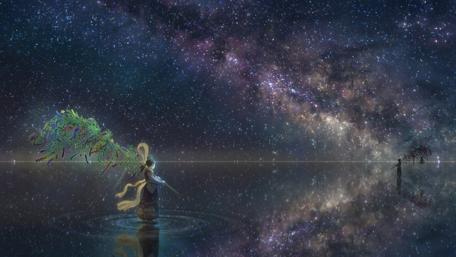 Starry Reflections of a Mystic World wallpaper