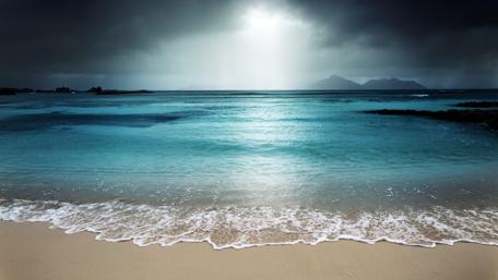 Moonlit Serenity on a Sandy Beach wallpaper