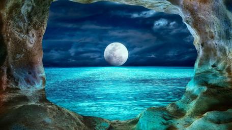 Prohodna Cave in Moonlight from Bulgaria wallpaper