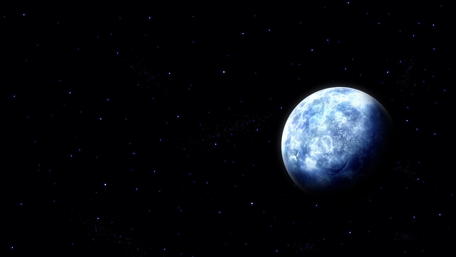 Blue Planet in the Cosmic Depths wallpaper