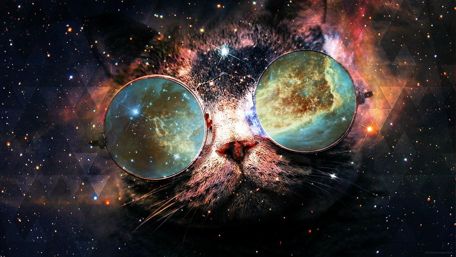 Cosmic Cat with Spectacular Spectacles wallpaper