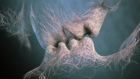 3D digitl art kiss wallpaper