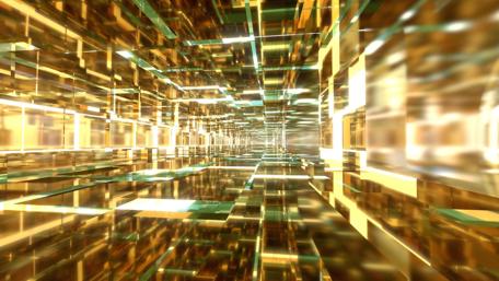 3D gold cubes wallpaper