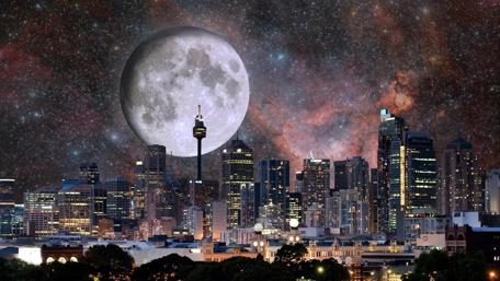 Full moon photo manipulation wallpaper