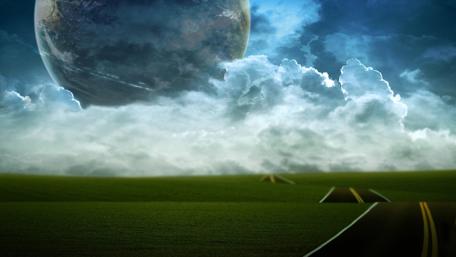 Planet in the sky wallpaper