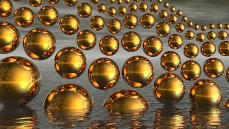 Gold spheres wallpaper