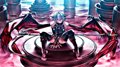 Fiery Demon Girl in a Chess World wallpaper