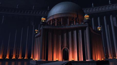 Artistic mysterious building wallpaper