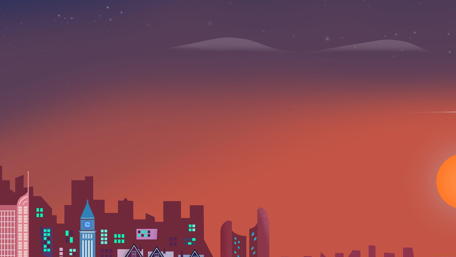 Artistic material design cityscape wallpaper