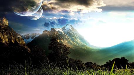 Twin moons wallpaper
