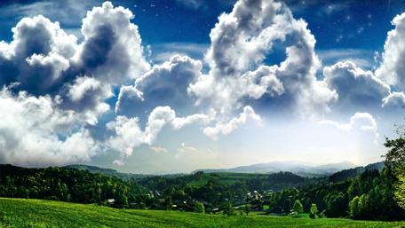Starry sky above the clouds wallpaper