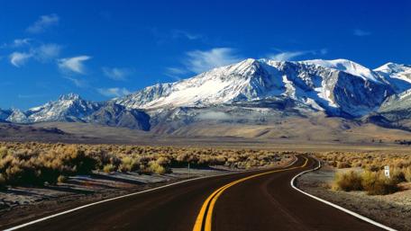 Endless road in California wallpaper