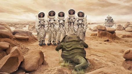 Funny astronauts wallpaper