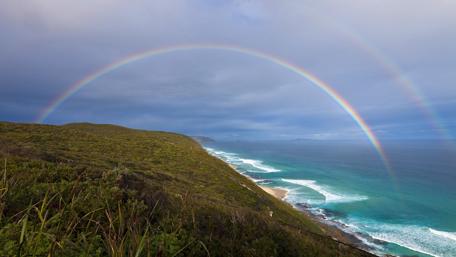 Rainbow over the sea wallpaper
