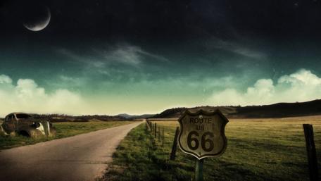 Route 66 at night wallpaper