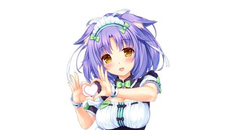 Cute Anime Maid with Purple Hair wallpaper