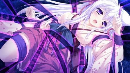 Anime Girl in a Dreamy Violet Haze wallpaper