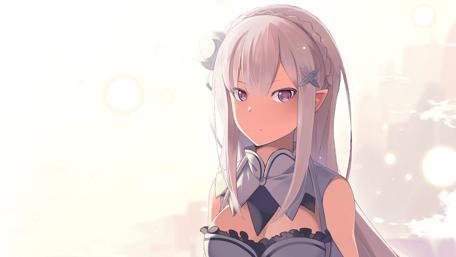 Serene Anime Elf in Sunset Light wallpaper