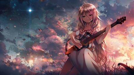 Melodic Sunset Reverie in Anime Artwork wallpaper