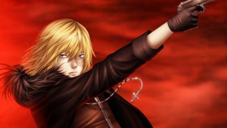 Fierce Warrior in a Fiery Realm wallpaper