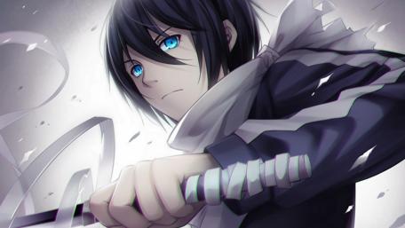 Intense Anime Warrior in Battle Stance wallpaper