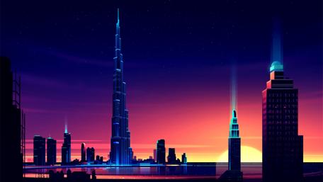 Skyscrapers graphic design wallpaper