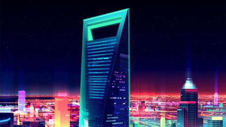 Shanghai World Financial Center Aat night - Futuristic art wallpaper