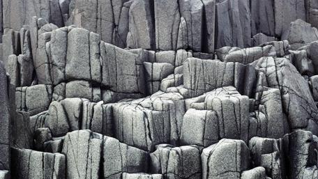 Basalt stone wall monochrome photography wallpaper