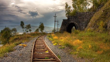 Endless railroad wallpaper