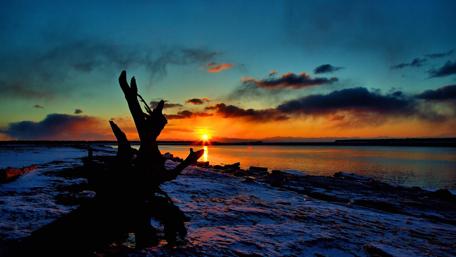 Beautiful morning sunrise in Alaska wallpaper