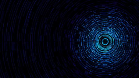 Blue vortex 3D digital art wallpaper