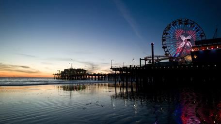 Santa Monica beach in Los Angeles, California wallpaper