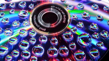 Water drops on CD wallpaper