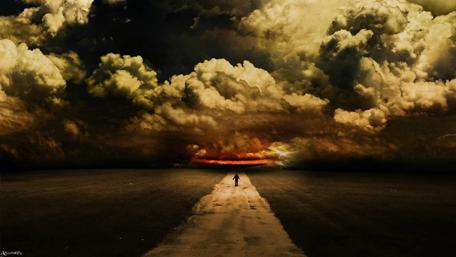 Dirt road in the middle of nowhere wallpaper