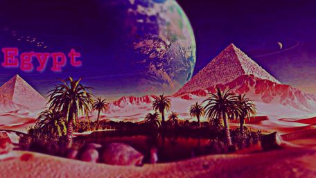 Pink desert oasis wallpaper