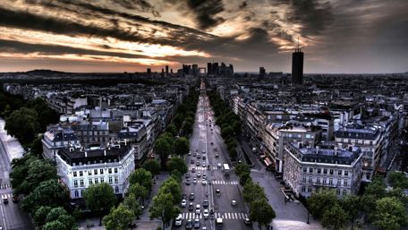 l'Arc de Triomphe street view wallpaper