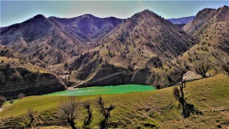 Serene Valley Oasis Amidst Majestic Mountains wallpaper