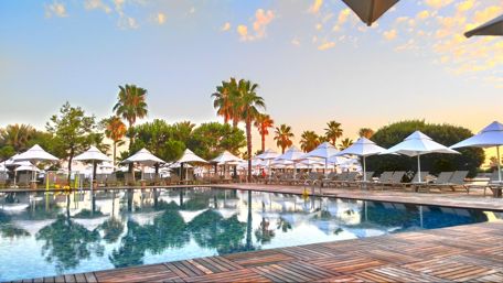 Serene Summer Vibes by the Poolside in Turkey wallpaper