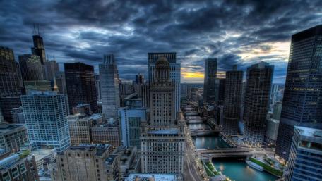 Clouds above Chicago wallpaper