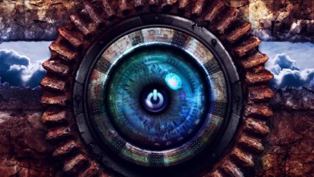 Power button digital art wallpaper