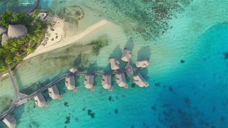 Bird's Eye view of Bora Bora wallpaper