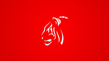 Tiger Silhouette in Striking Red Abstract wallpaper