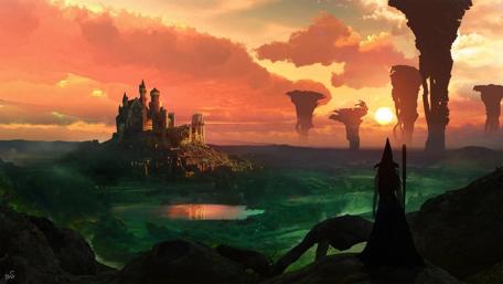 Fantasy magic castle wallpaper