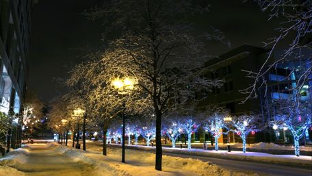Winter street wallpaper
